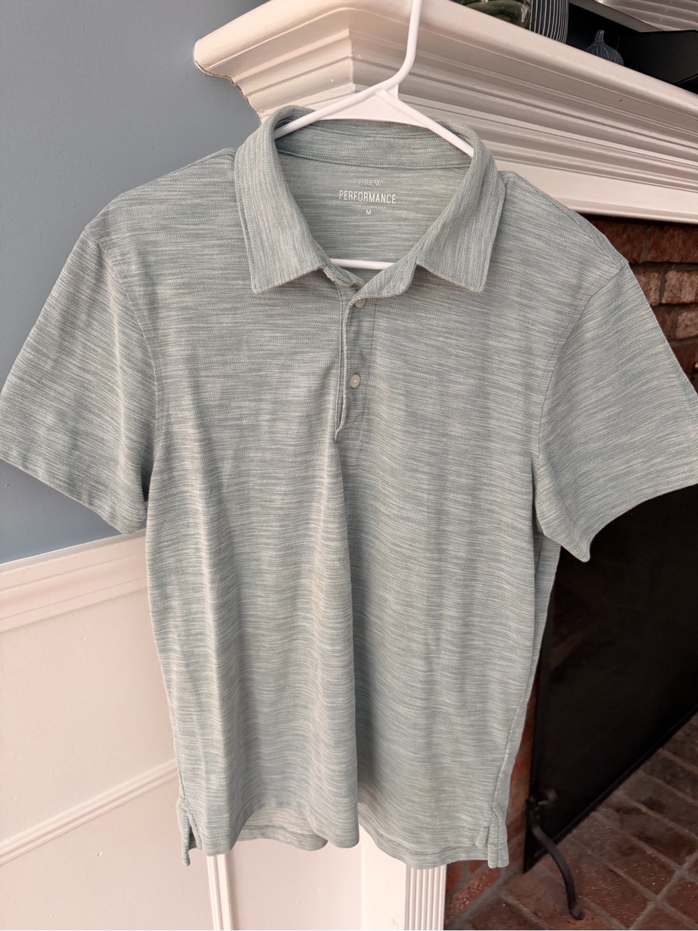 J. Crew Men's Performance Polo in Light Sage Heather